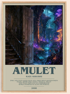 Amulet bookish book poster by Kazu Kibuishi – framed literary art print