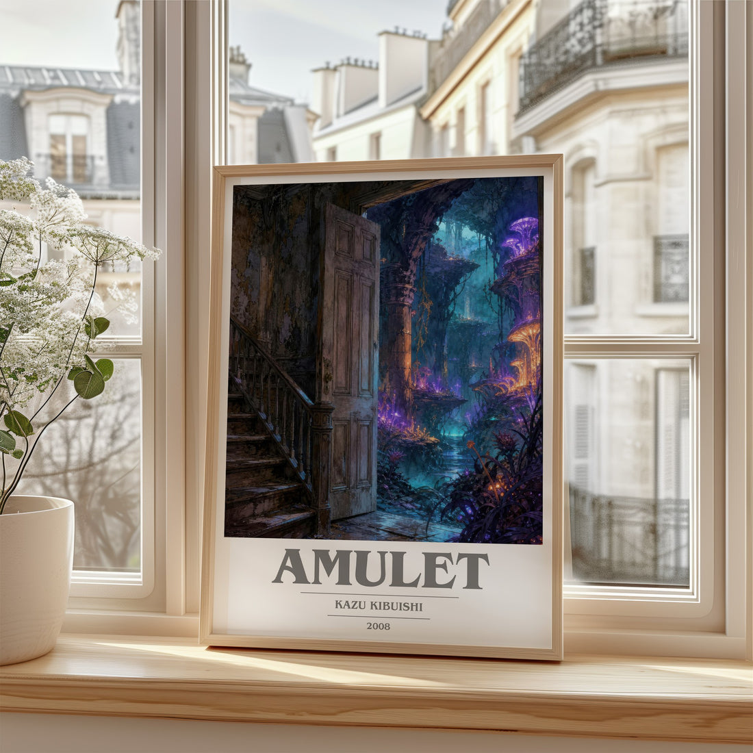 Amulet book cover poster colour and style options – Kazu Kibuishi book art