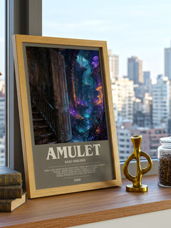 Amulet bookish print framed by window – literary home decor