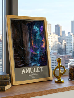 Amulet book cover print framed by window – literary home decor