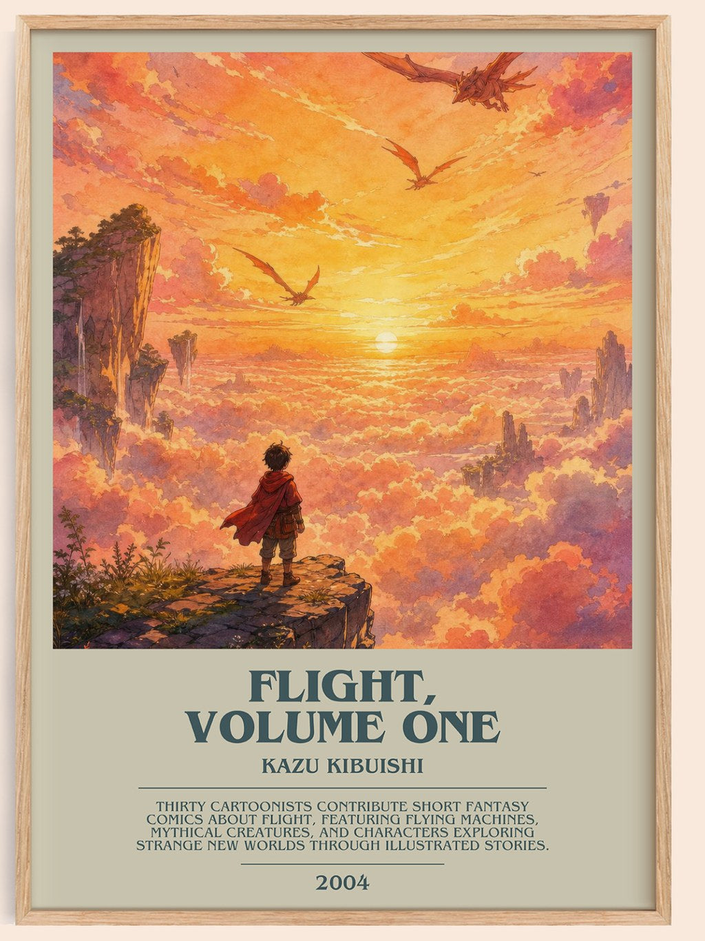Flight, Volume One bookish book poster by Kazu Kibuishi – framed literary art print