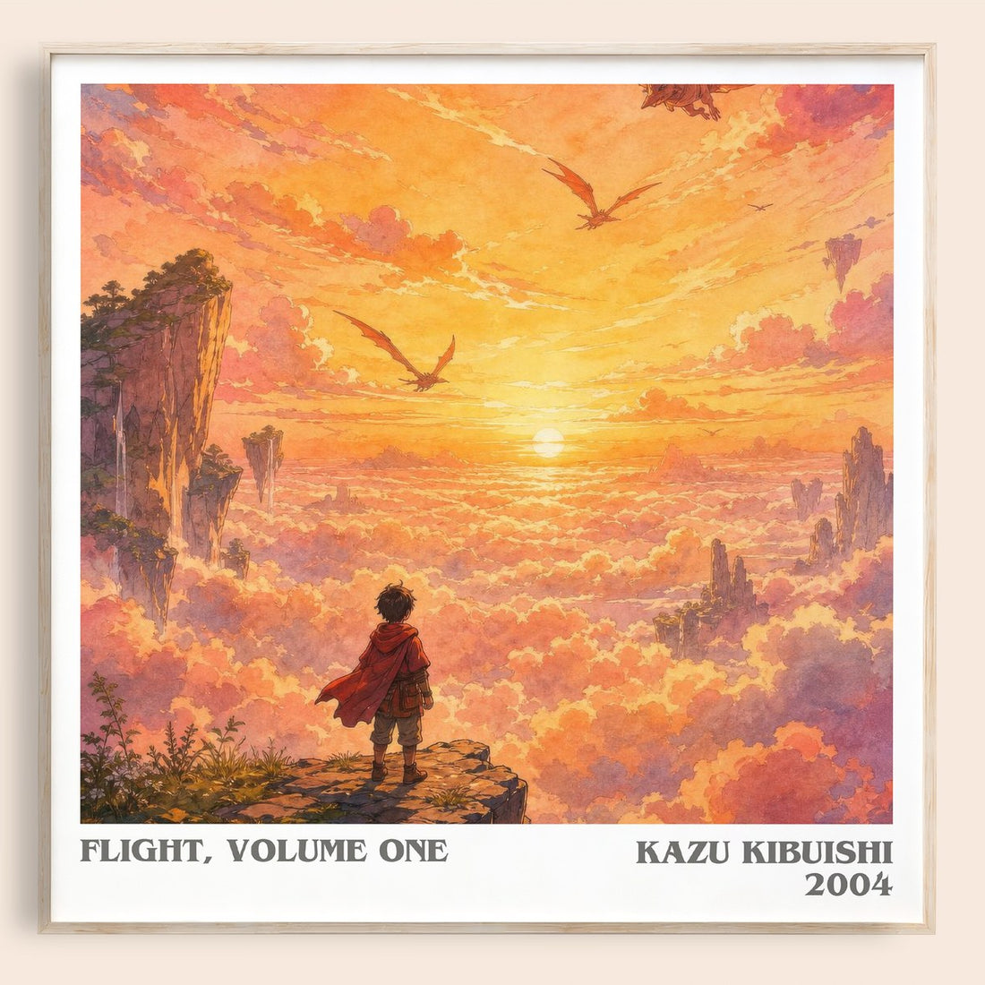 Flight, Volume One literary book poster by Kazu Kibuishi – framed literary art print