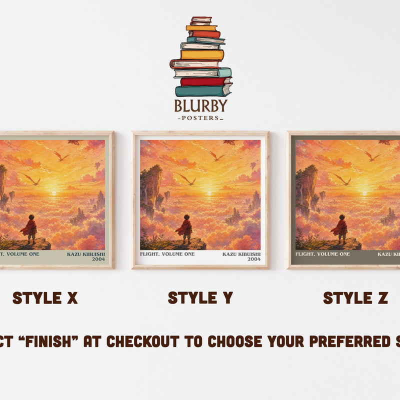 Flight, Volume One literary print in frame leaning in hallway – fantasy wall art