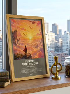 Flight, Volume One bookish print framed by window – literary home decor