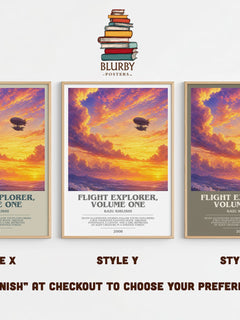 Flight Explorer, Volume One bookish print in frame leaning in hallway – childrens wall art
