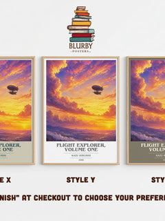 Flight Explorer, Volume One book cover print in frame leaning in hallway – childrens wall art