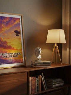 Flight Explorer, Volume One watercolour print on bookshelf – Kazu Kibuishi fan gift
