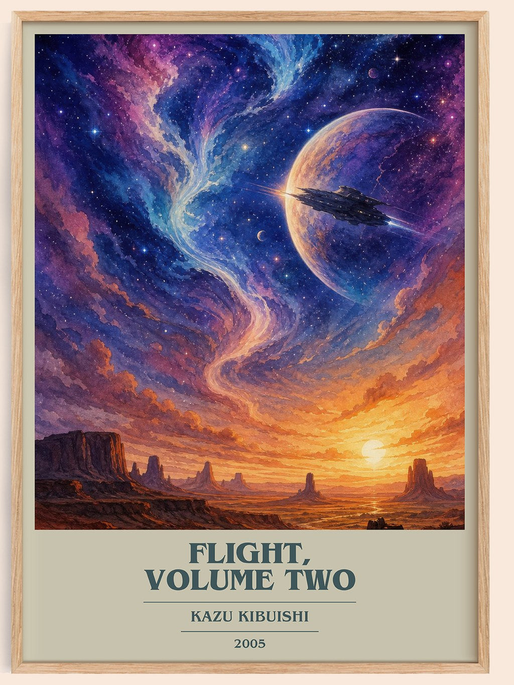 Flight, Volume Two book cover book poster by Kazu Kibuishi – framed literary art print