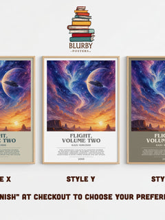 Flight, Volume Two bookish print in frame leaning in hallway – fantasy wall art