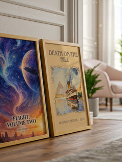 Flight, Volume Two watercolour print framed by window – literary home decor