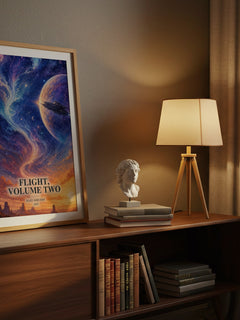 Flight, Volume Two watercolour print on bookshelf – Kazu Kibuishi fan gift