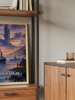 Cloud Atlas book watercolour illustration paper finish options – matte satin gloss