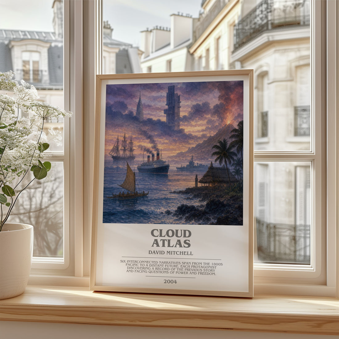 Cloud Atlas bookish poster colour and style options – David Mitchell book art