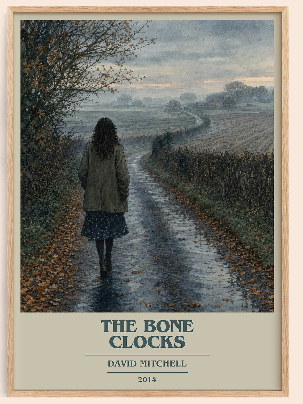 The Bone Clocks book cover book poster by David Mitchell – framed literary art print