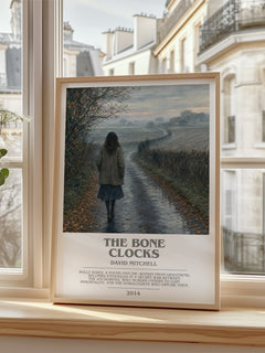 The Bone Clocks bookish poster colour and style options – David Mitchell book art