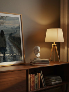 The Bone Clocks watercolour print on bookshelf – David Mitchell fan gift