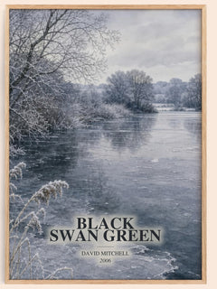 Black Swan Green watercolour book poster by David Mitchell – framed literary art print