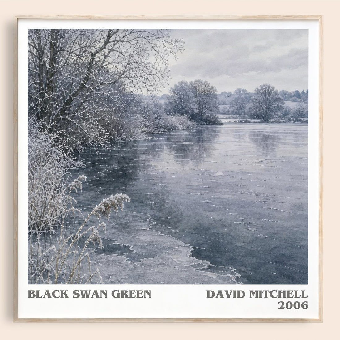 Black Swan Green literary book poster by David Mitchell – framed literary art print