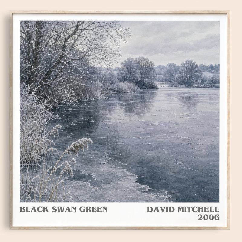 Black Swan Green literary book poster by David Mitchell – framed literary art print