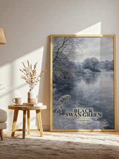 Black Swan Green watercolour print in frame leaning in hallway – coming of age wall art