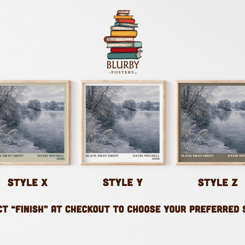 Black Swan Green literary print in frame leaning in hallway – coming of age wall art