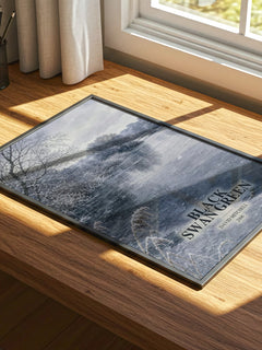 Black Swan Green watercolour book poster framed on wall – coming of age wall art