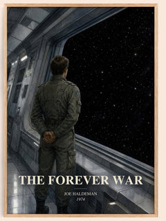 The Forever War watercolour book poster by Joe Haldeman – framed literary art print