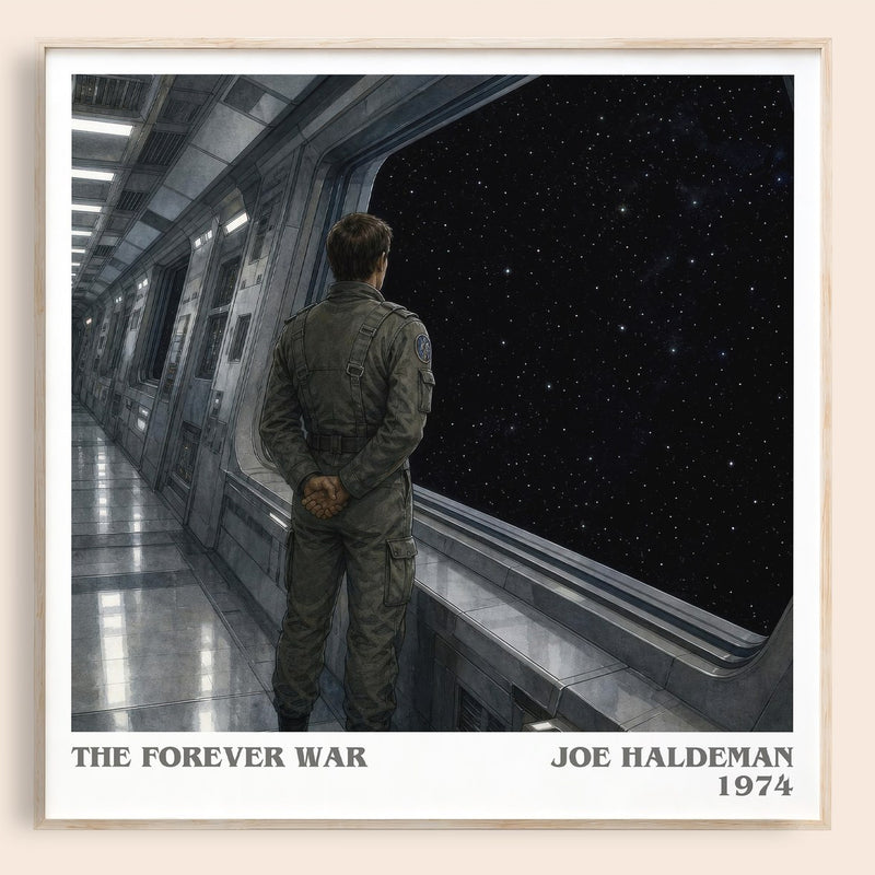 The Forever War literary book poster by Joe Haldeman – framed literary art print