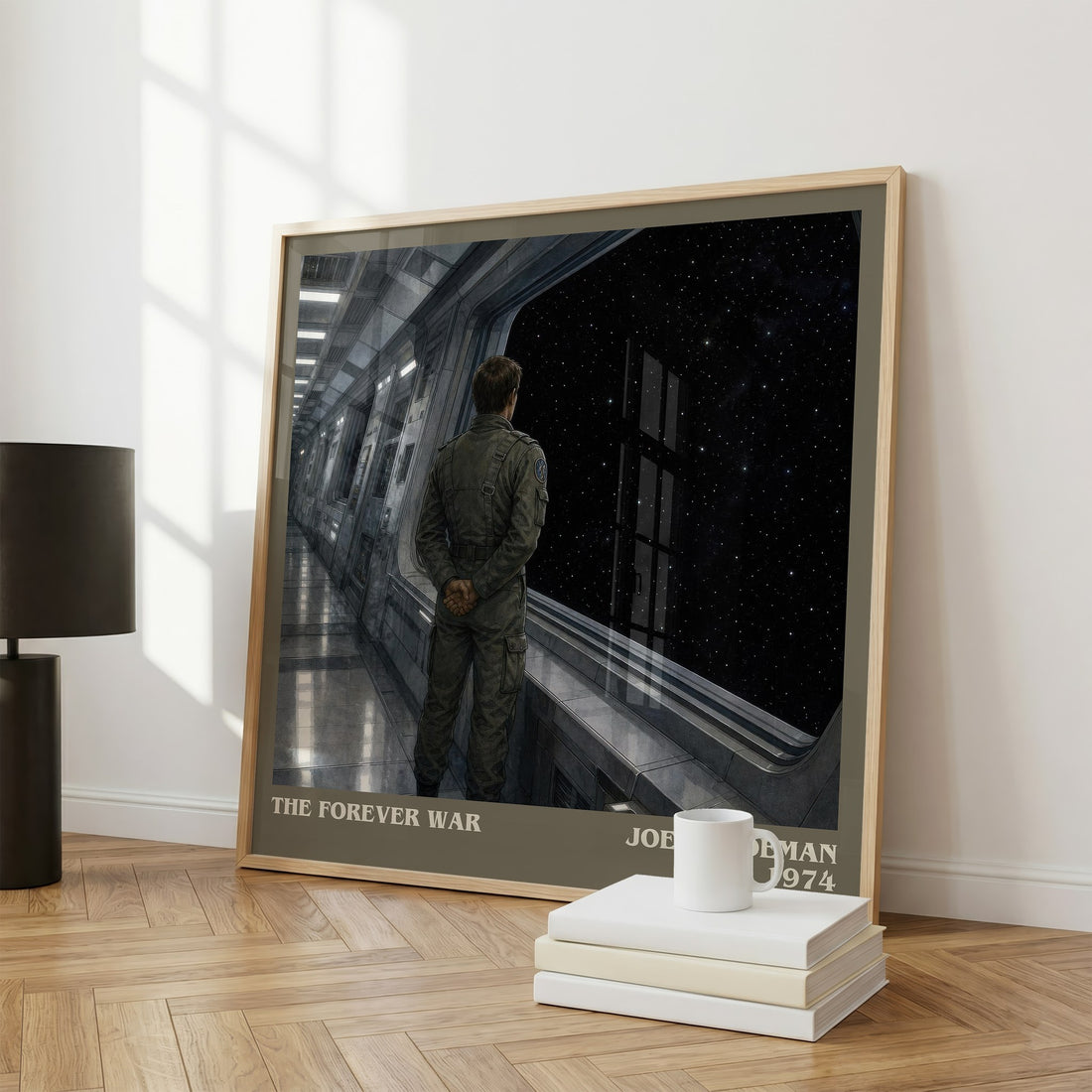 The Forever War literary print framed by window – literary home decor