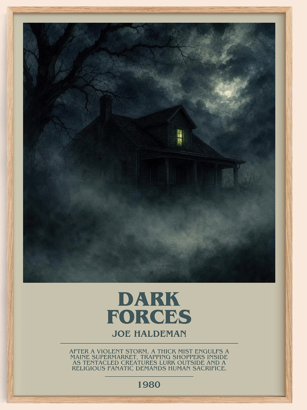 Dark Forces bookish book poster by Joe Haldeman – framed literary art print