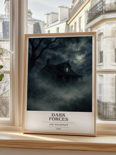 Dark Forces book cover poster colour and style options – Joe Haldeman book art