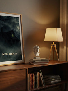 Dark Forces watercolour print on bookshelf – Joe Haldeman fan gift