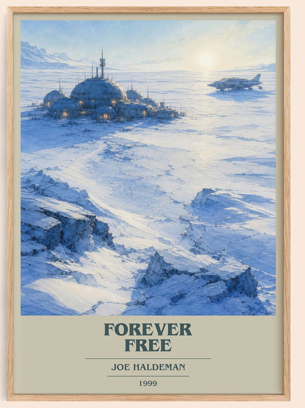 Forever free book cover book poster by Joe Haldeman – framed literary art print