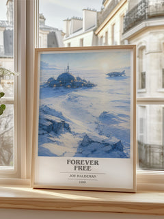 Forever free Book Cover Poster by Joe Haldeman – framed print by a bright window
