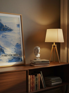 Forever free watercolour print on bookshelf – Joe Haldeman fan gift