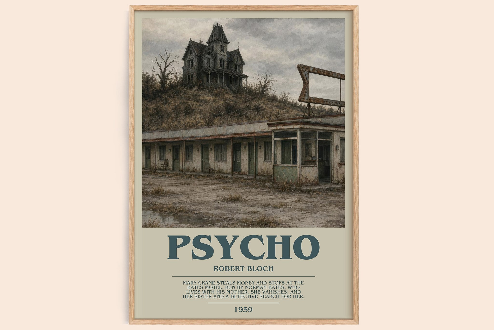 Psycho Bookish Wall Art by Robert Bloch