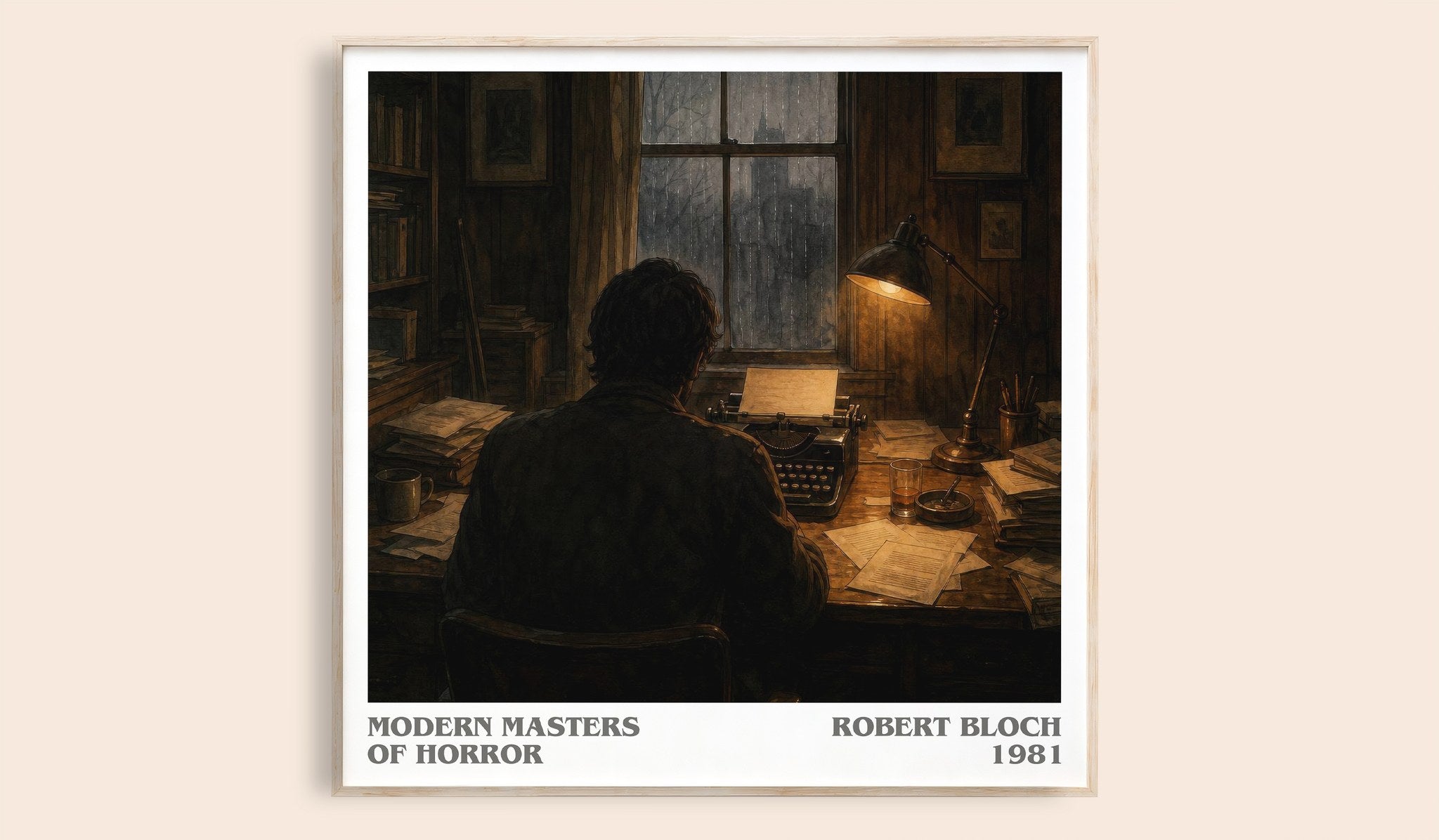 Modern Masters of Horror Literary Art Print by Robert Bloch