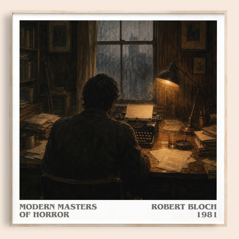 Modern Masters of Horror literary book poster by Robert Bloch – framed literary art print