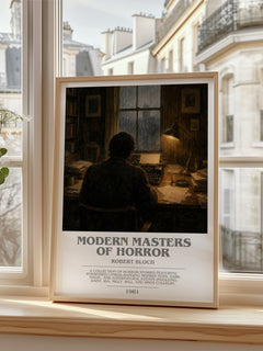Modern Masters of Horror bookish poster colour and style options – Robert Bloch book art