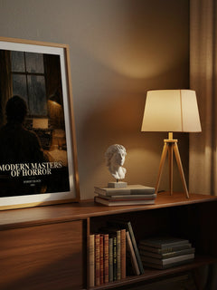 Modern Masters of Horror watercolour print on bookshelf – Robert Bloch fan gift