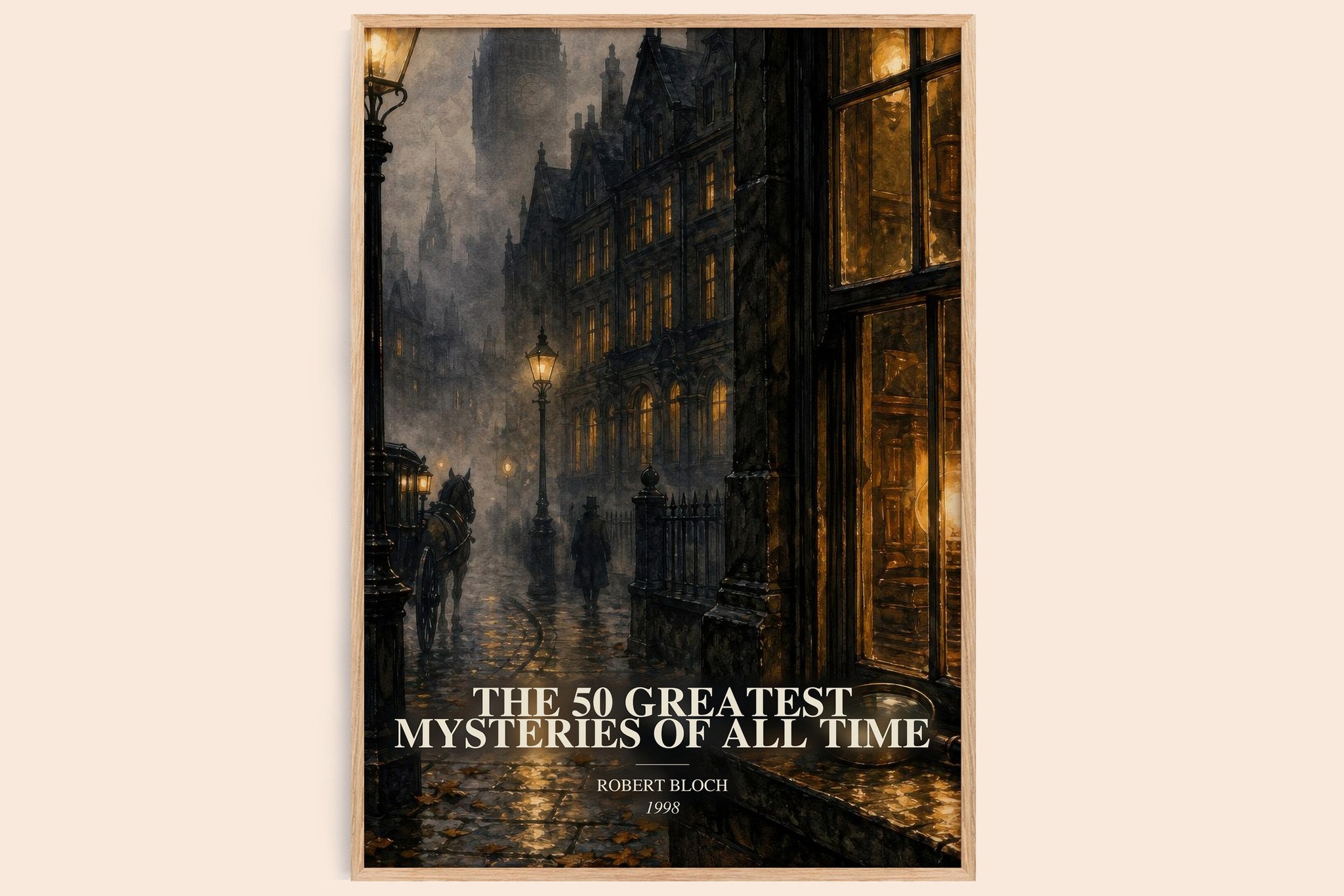 The 50 Greatest Mysteries of All Time Book Watercolour Illustration by Robert Bloch
