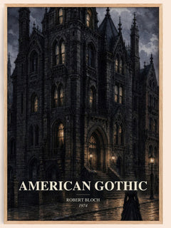 American Gothic watercolour book poster by Robert Bloch – framed literary art print