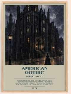 American Gothic bookish book poster by Robert Bloch – framed literary art print