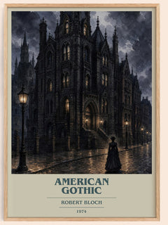 American Gothic book cover book poster by Robert Bloch – framed literary art print