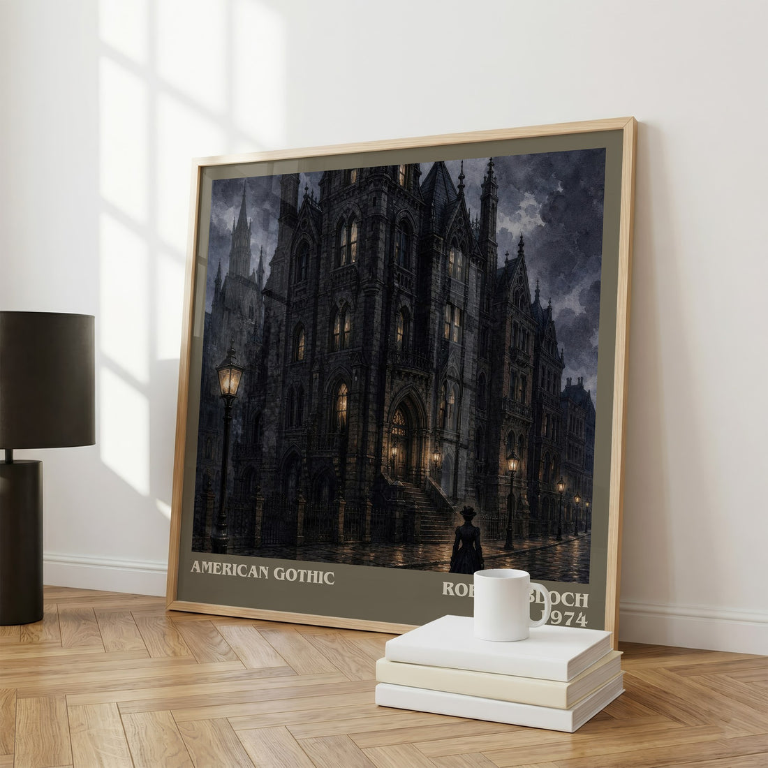 American Gothic literary print framed by window – literary home decor