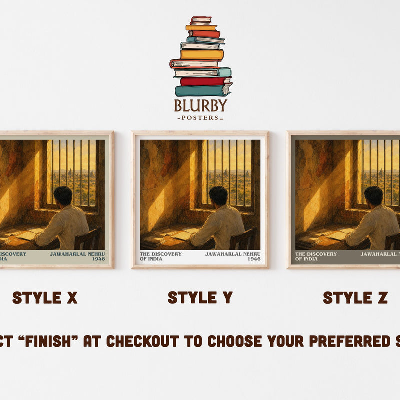 The discovery of India literary print in frame leaning in hallway – non fiction wall art