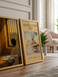 The discovery of India watercolour print framed by window – literary home decor