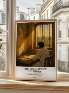 The discovery of India book cover poster colour and style options – Jawaharlal Nehru book art