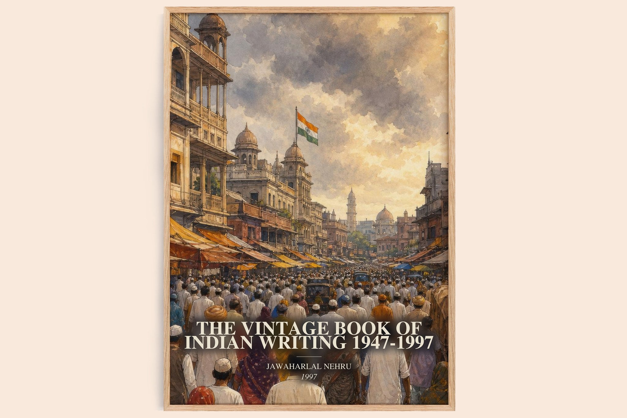 The Vintage Book of Indian Writing 1947-1997 Book Watercolour Illustration by Jawaharlal Nehru