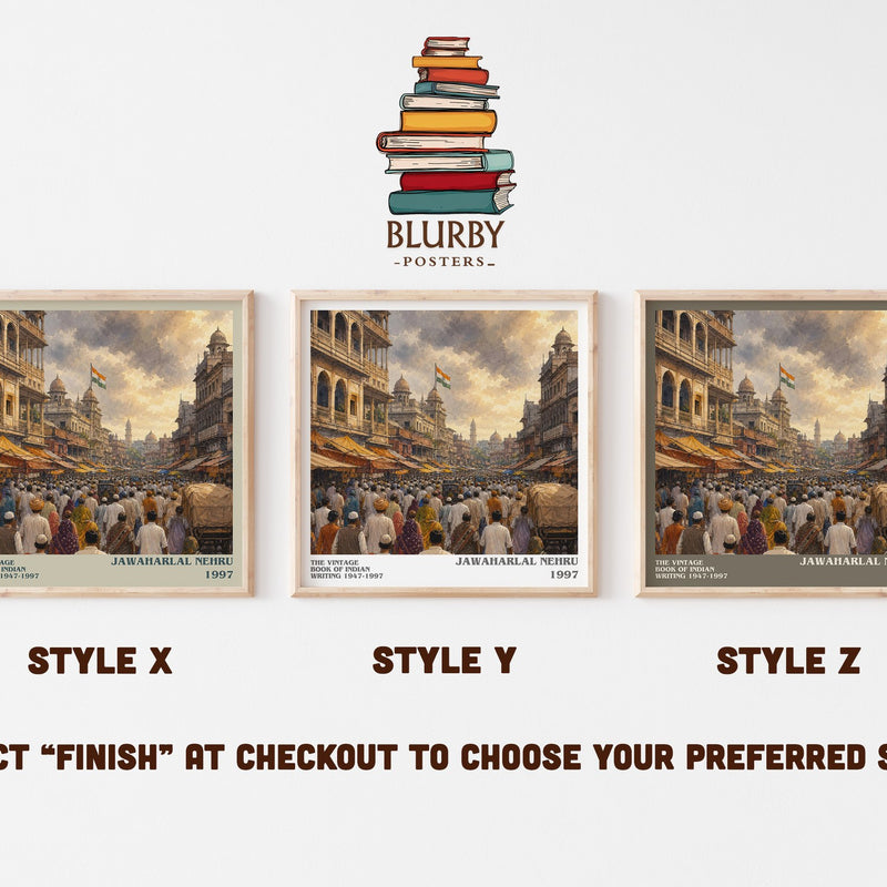 The Vintage Book of Indian Writing 1947-1997 literary print in frame leaning in hallway – literary fiction wall art